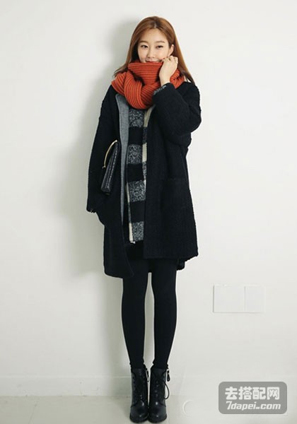 冬季+黑色呢大衣+ 干练、利落打造OL气质