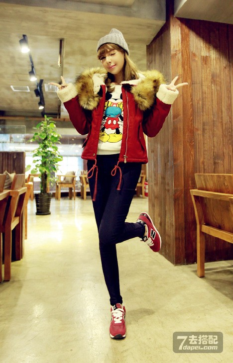 矮个子+打底裤+冬外套 冬天保暖显高不挑人