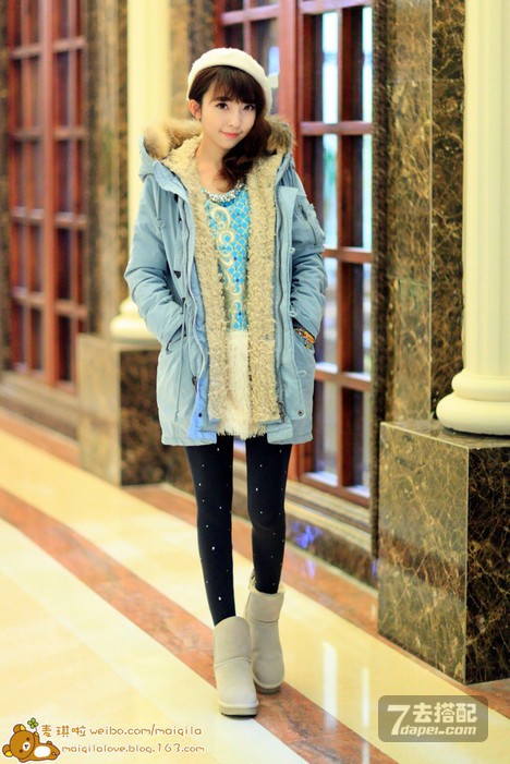 小个子+小脚裤+棉衣 冬季显高1米55不再烦恼