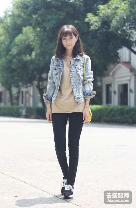 秋天+日系+牛仔衣 矮个子秋季提升气质显高搭
