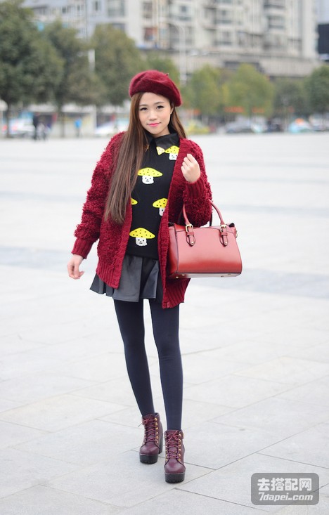 学院风+开衫搭配 非常可爱俏皮的青春女孩装扮