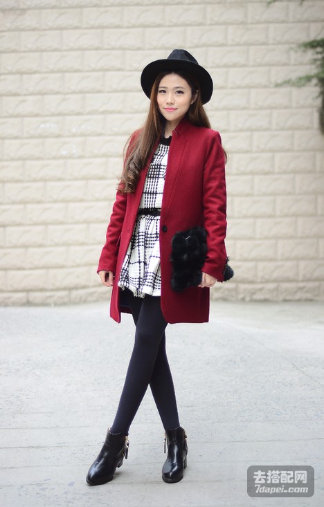 学院风+甜美+呢大衣 甜美清新的学院风~