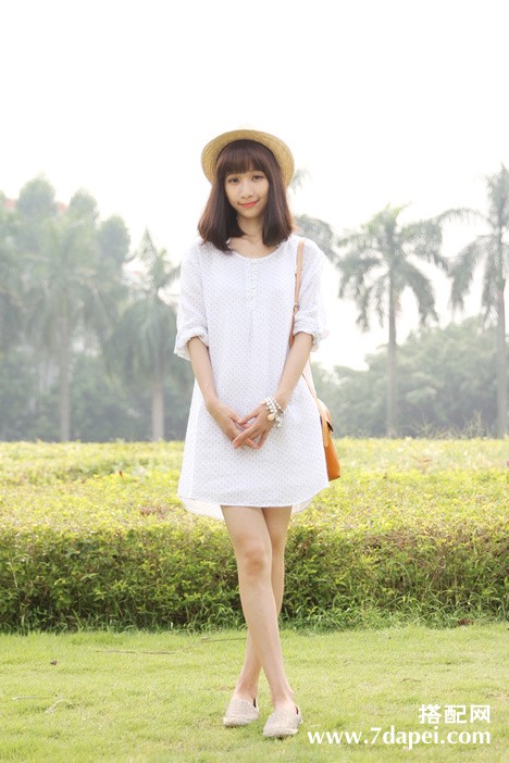 夏天+连衣裙+矮个子 甜美显高曾个子~