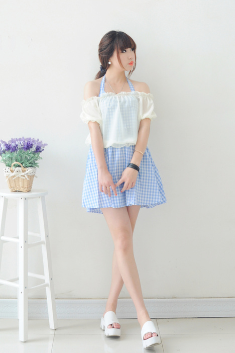 夏天+连衣裙+淑女范 俏皮活力，很青春很有范