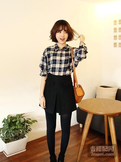 春装+格子衬衫 让你变身文艺青年