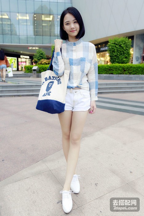 春天+短裤+长袖 显高显瘦青春气息美腻春游装