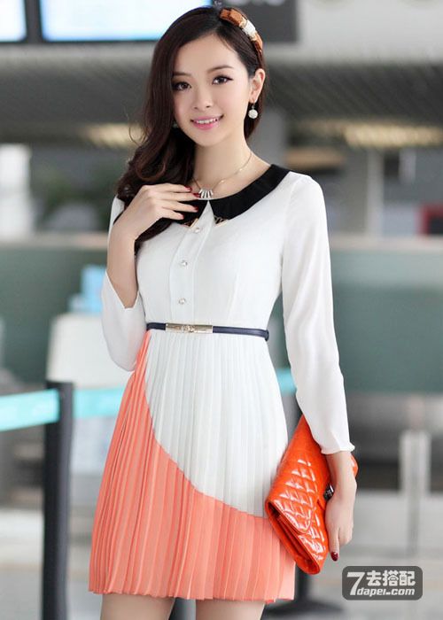 白衬衫+短裙 穿出韩国女神范