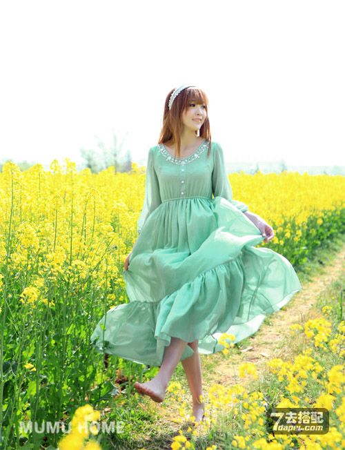 2013春天甜美+仙气范之绿色裙裙~