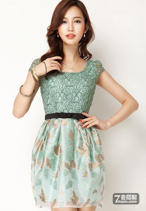 夏天+复古+修身 文艺清新范